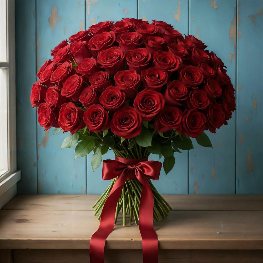 Букет Красные розы Блэк Меджик в Кадоме