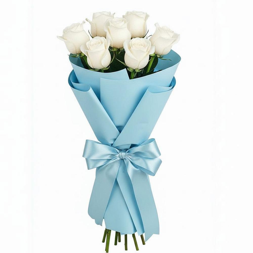 Букет 7 белых роз Проуд в Кадоме