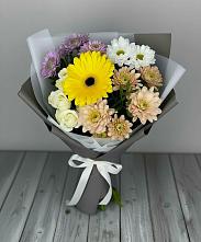 Букет цветов из:  Розы, Герберы и Хризантемы в Кадоме