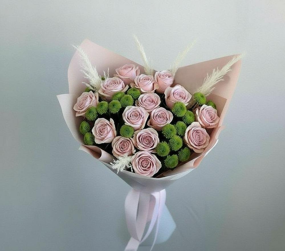 Букет цветов из: Розы и Хризантемы в Кадоме