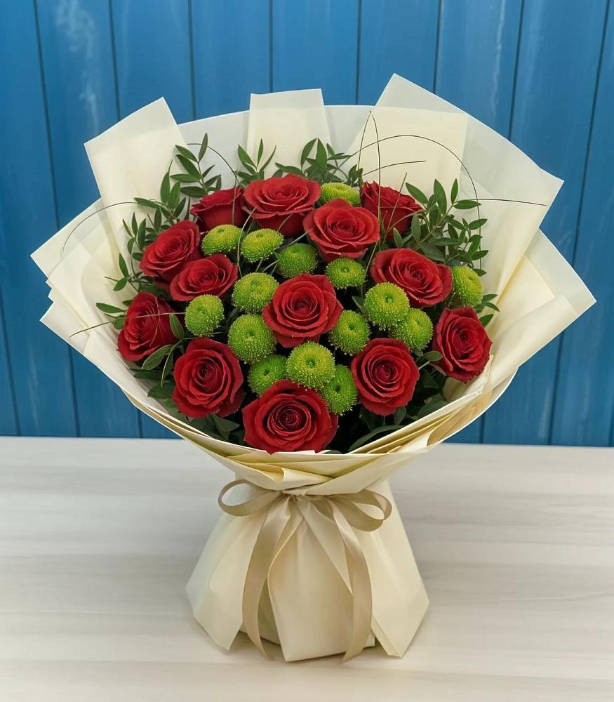 Букет цветов из: Розы и Хризантемы в Кадоме